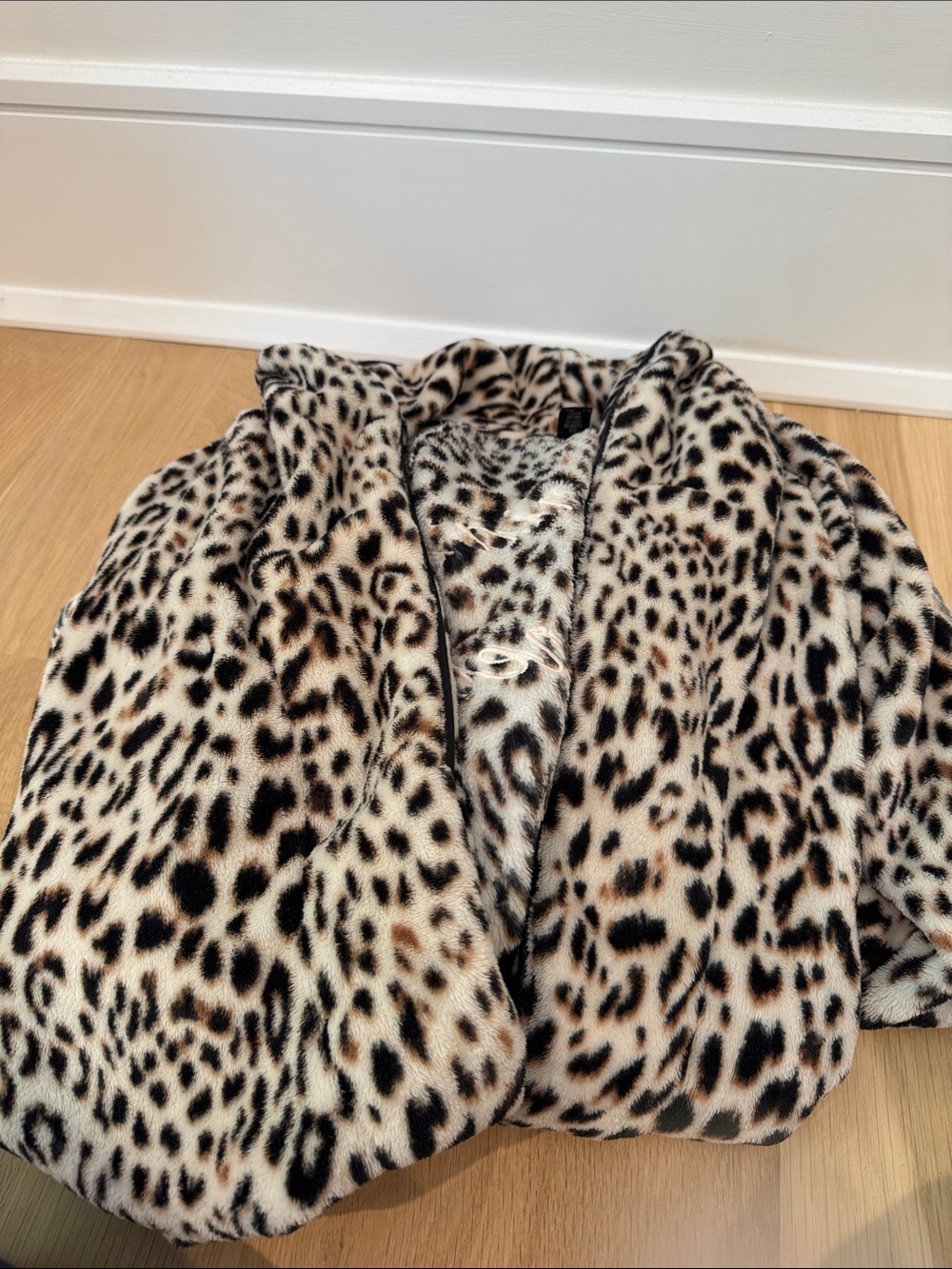 Victoria's Secret Leopard Print Teddy Jacket - Beige, Black
